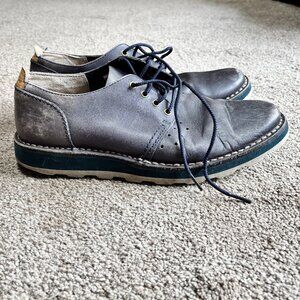 Clarks Darble Walk Leather Oxfords Men’s 10 Navy – Well Worn, Cushion Plus